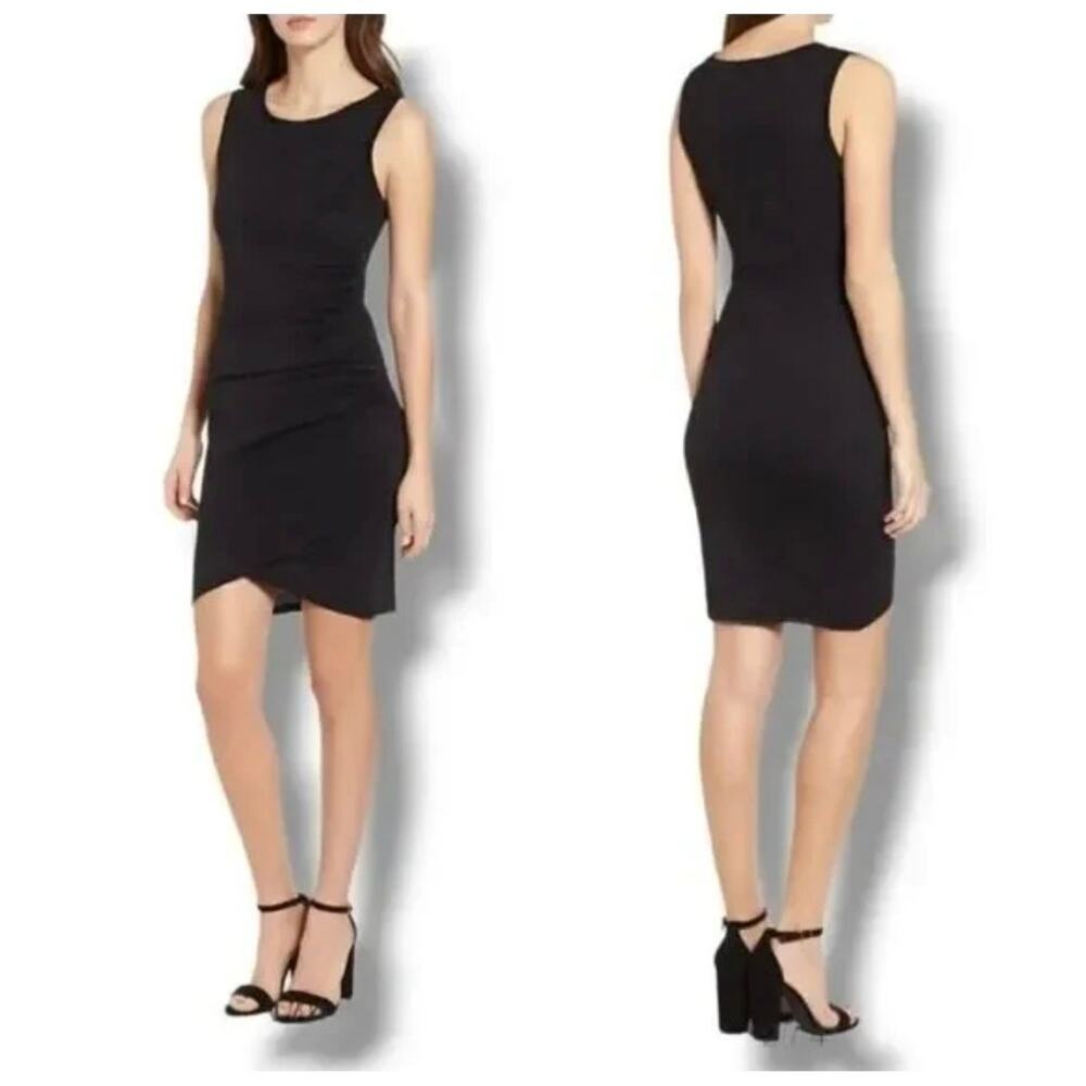 Leith Ruched Body-Con Sleeveless Dress Size Small Black NWT